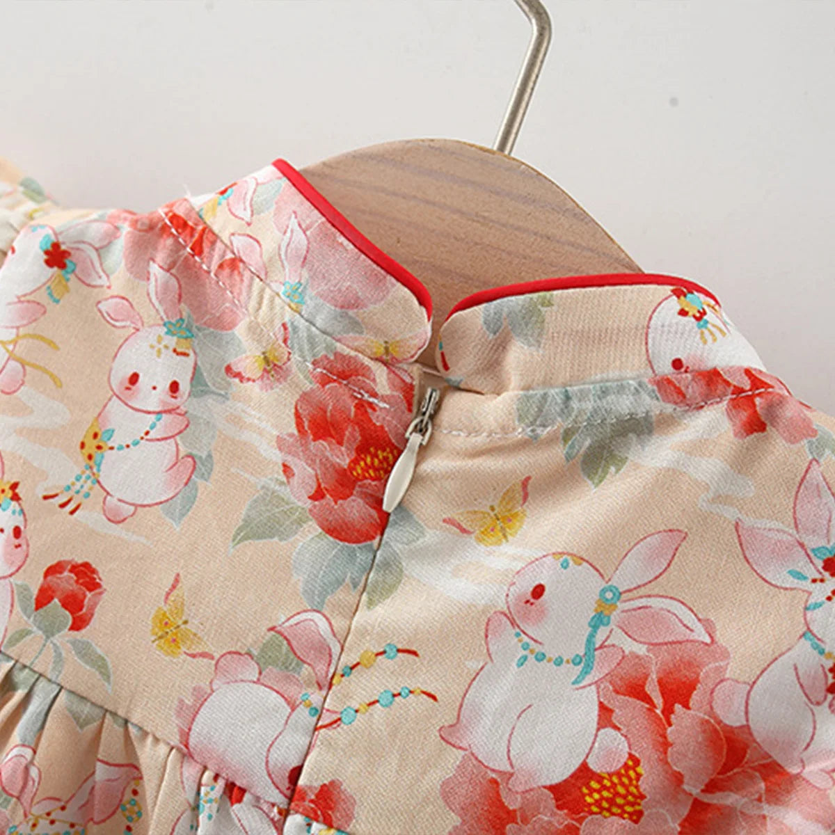 Baby Girl Dress – Cute Rabbit Print Flying Sleeves Summer Outfit (0-3Y)