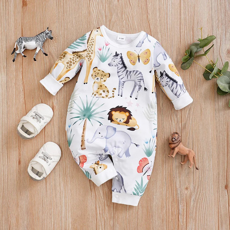 Newborn Cartoon Animal Bodysuit Romper