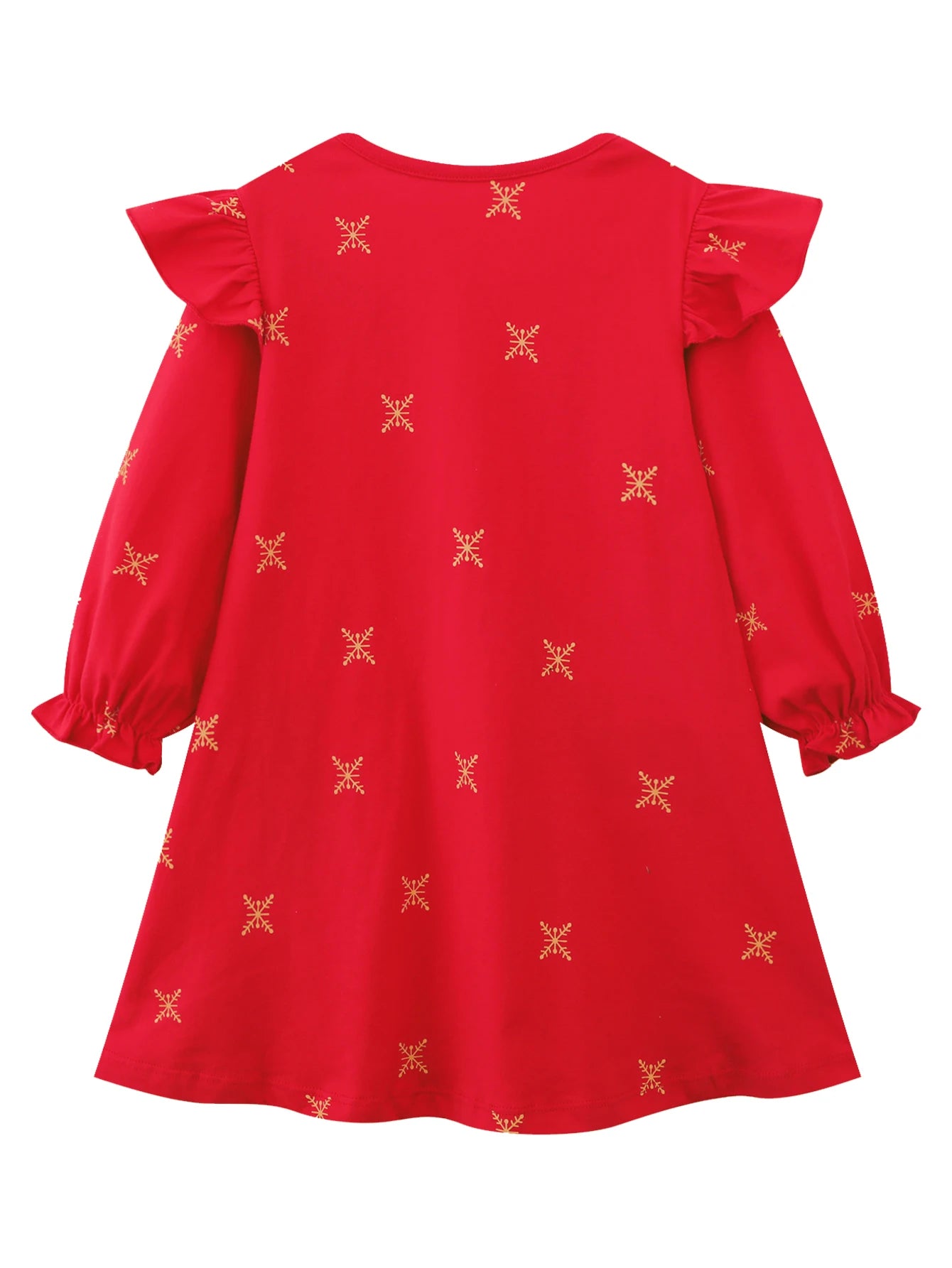 Toddler Girl Christmas Dress – Cute Santa & Reindeer Print