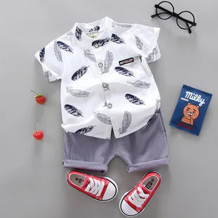 2024 Summer Baby Boy Outfit – 2PCS Top & Shorts Set