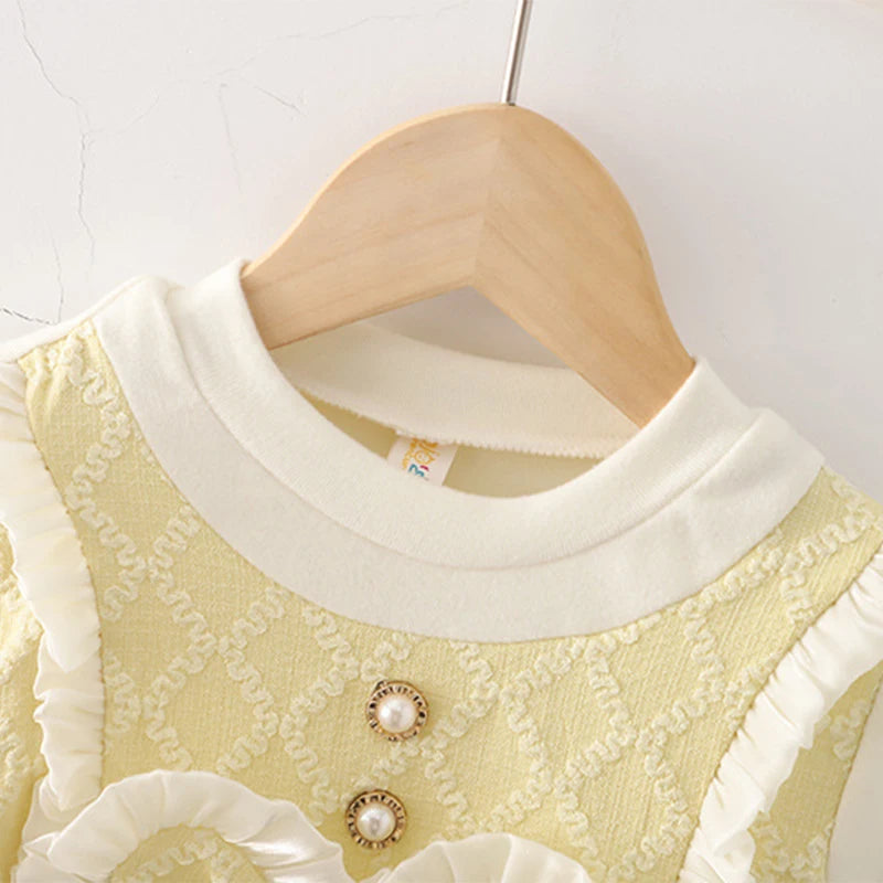 Baby Girl Princess Dress – Cute Bow Design Fake Two-Piece Outfit for Spring & Autumn