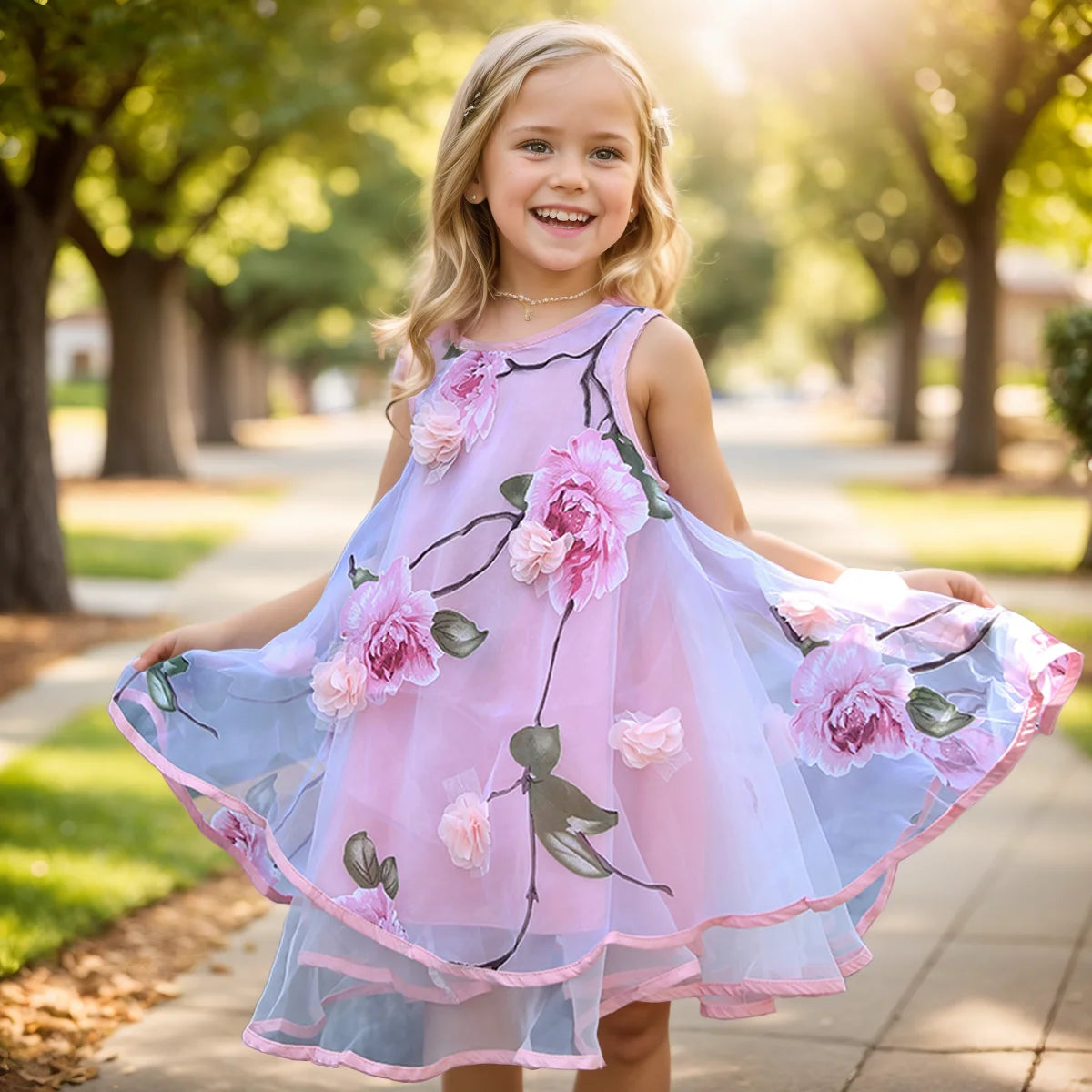 Flower Bohemian Summer Dress for Girls
