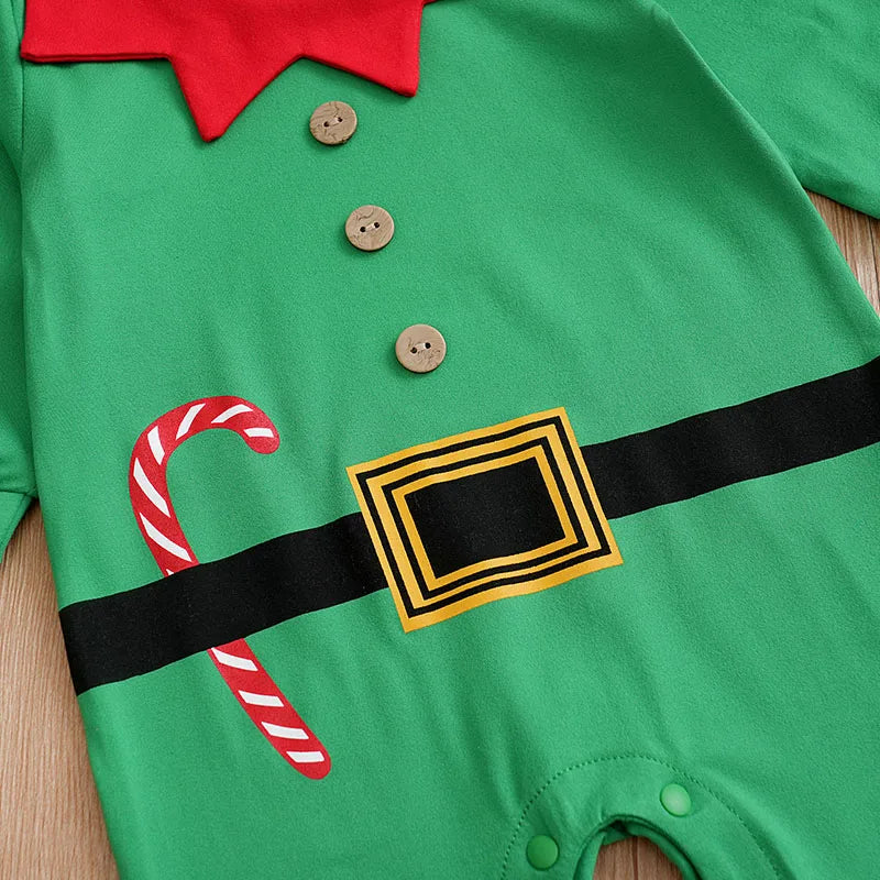 Christmas Elf Baby Jumpsuit Photoshoot Set