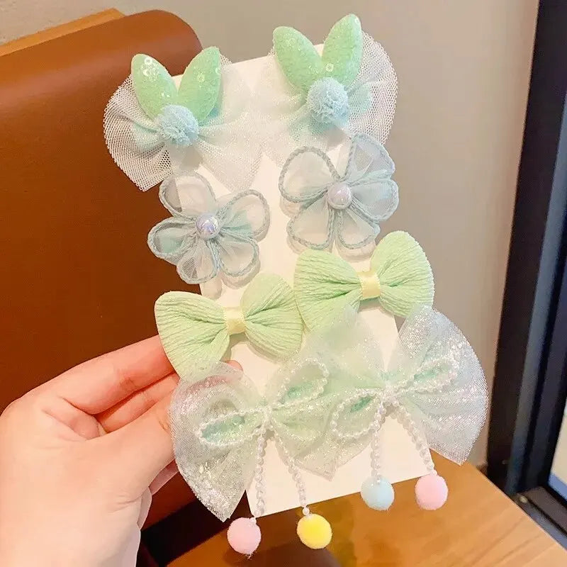 MOMSTAG 8-Piece Flower Bow Hair Clip Set