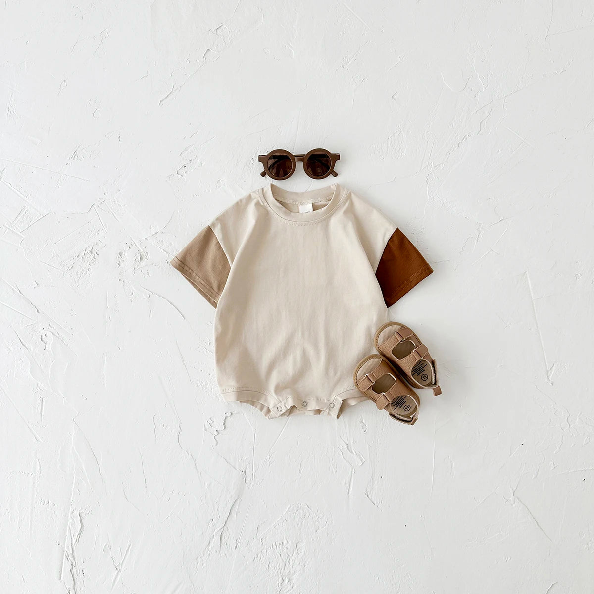 Solid Color T-Shirt & Elastic Waist Pants for Boys & Girls, Toddler Clothes