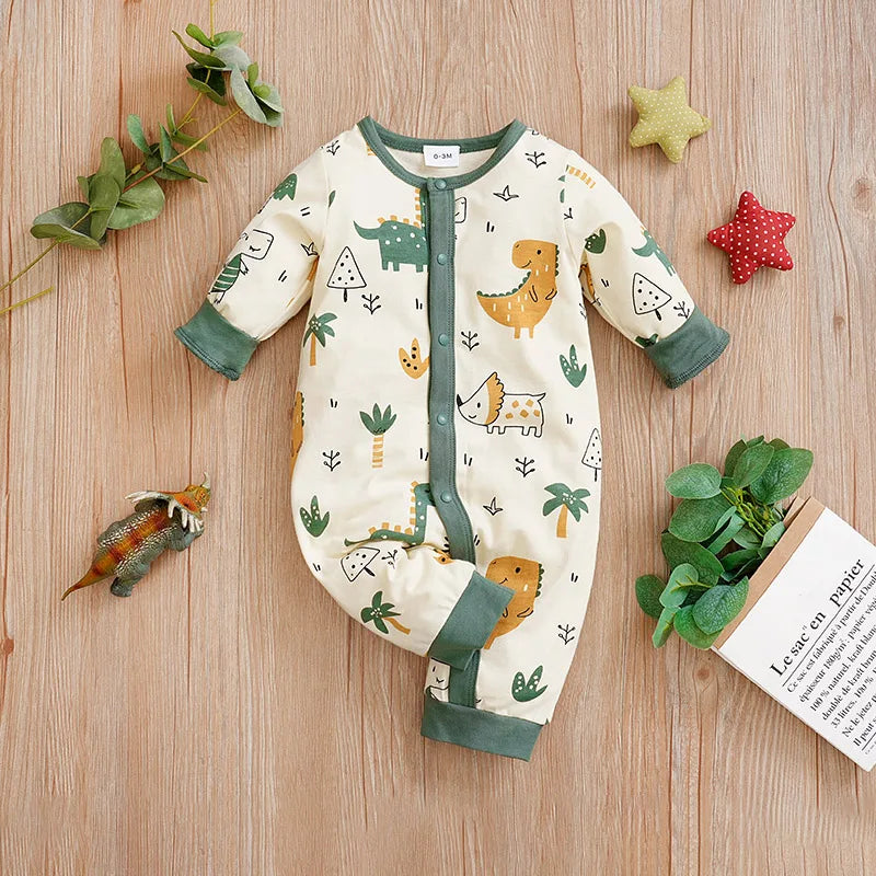 MOMSTAG Newborn Cartoon Dinosaur Bodysuit