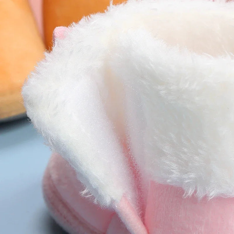 Solid Baby Booties with Pompom