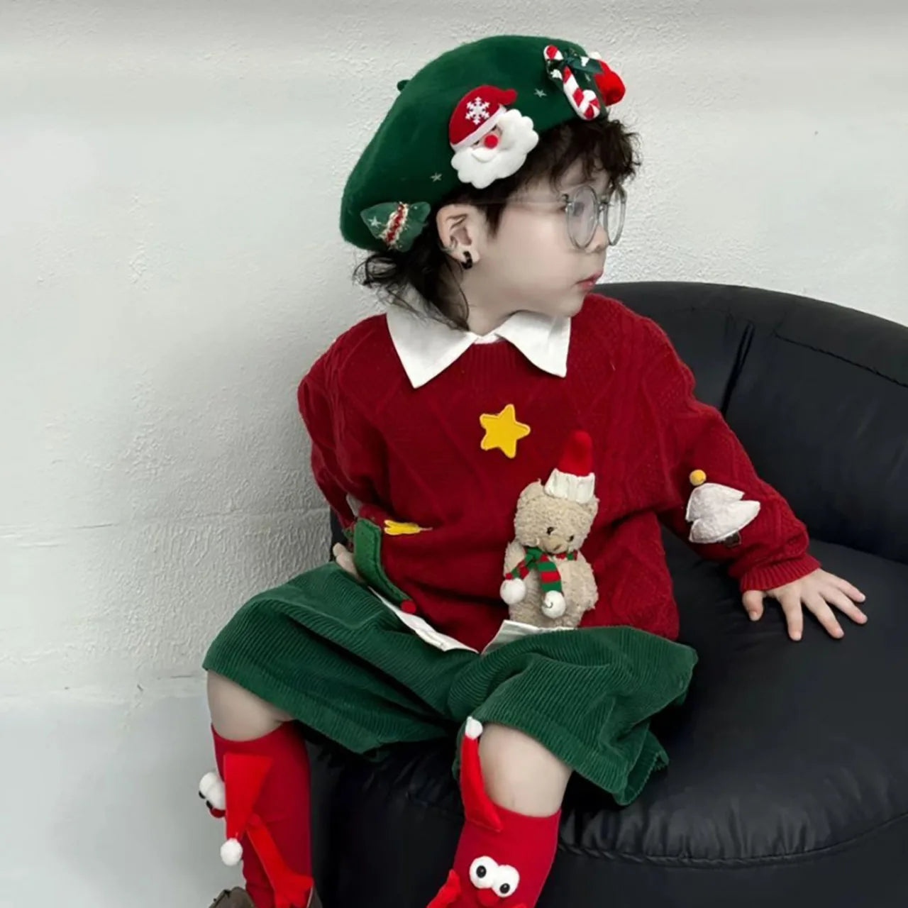 Kids Santa Beret – Winter Woolen Cap