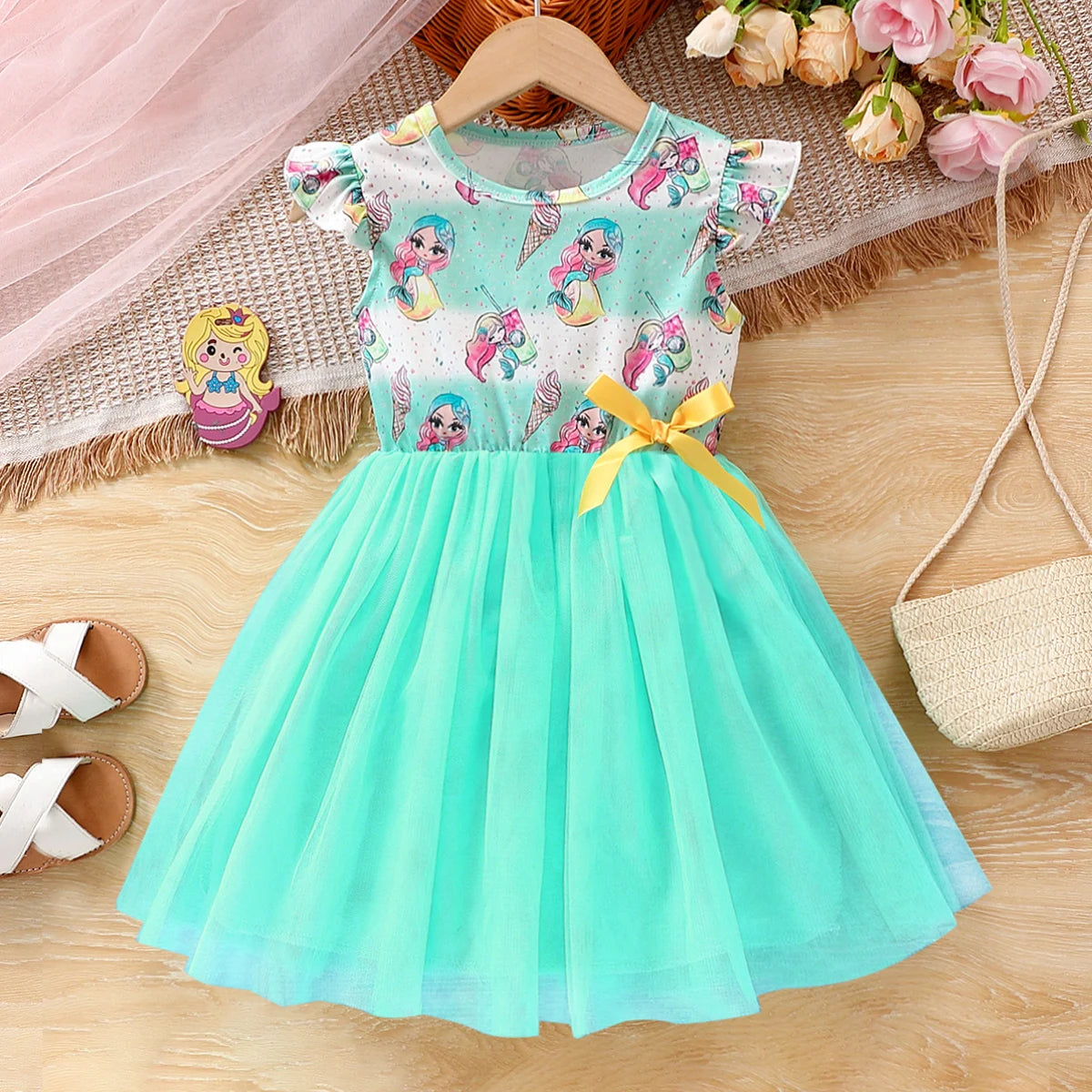Summer Cartoon Mermaid Princess Dress