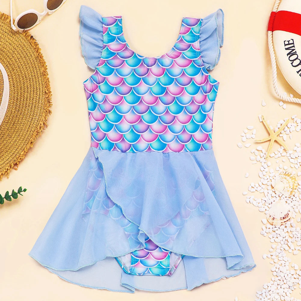 Adorable Mermaid Swimsuit with Ruffles