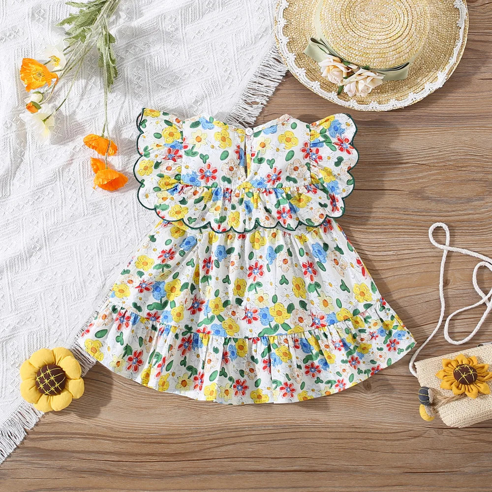 Summer Flower Print Beach Dress (Girls)