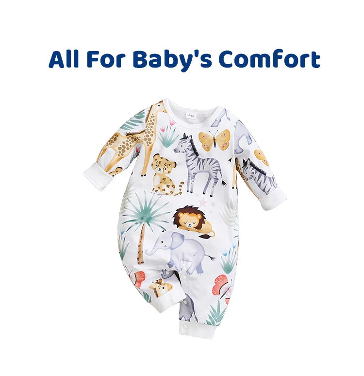 MOMSTAG Newborn Cartoon Animal Bodysuit