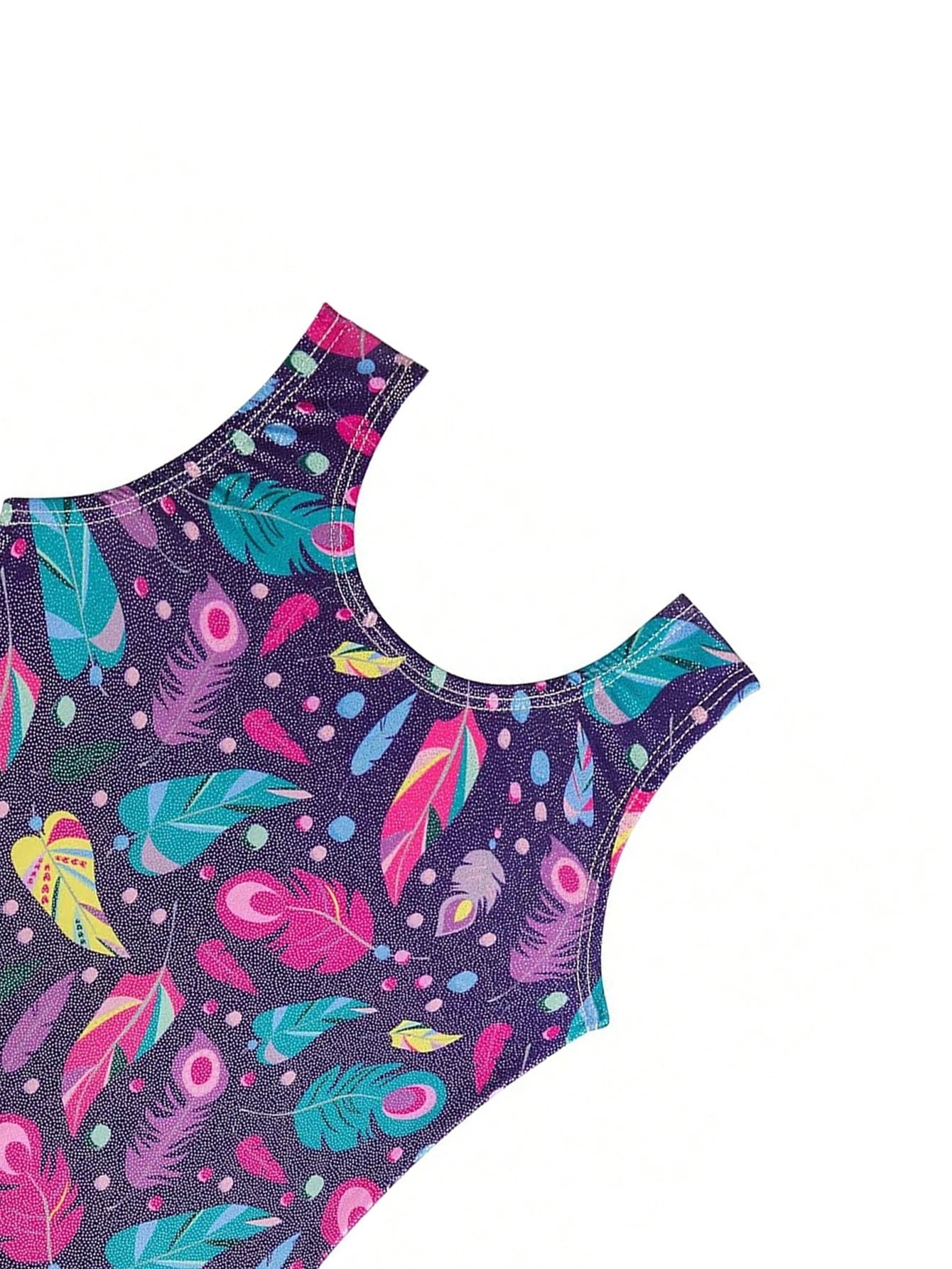 Shiny Feathered Leotard for Girls’ Gymnastics & Dance