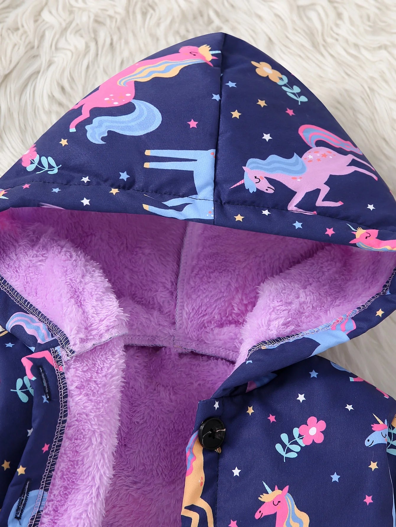 Girls Purple Fleece Winter Jacket