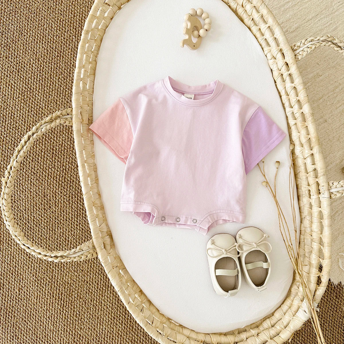 Solid Color T-Shirt & Elastic Waist Pants for Boys & Girls, Toddler Clothes