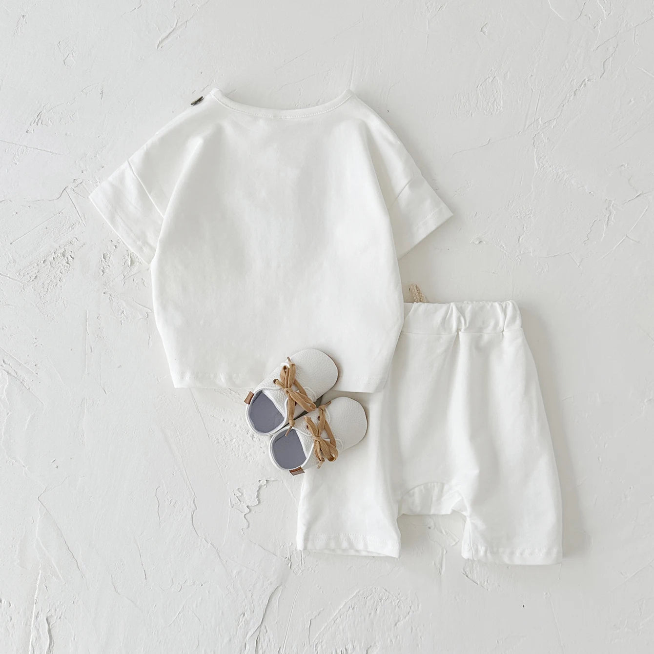 Baby Summer Outfit – 2-Piece Infant Clothes Set, Ice Cream & Sun Print T-Shirt with Shorts, Casual Wear for Boys & Girls