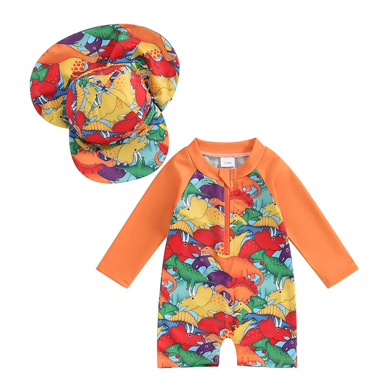 Floral/Tropical Tree Print Zip Up Swimwear Bathing Suit