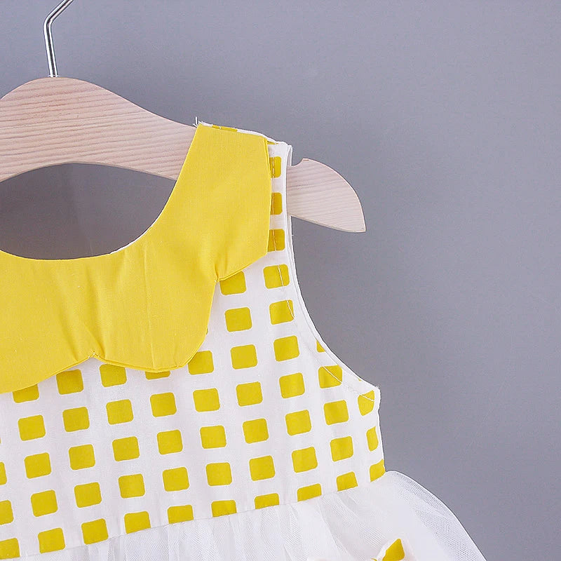 Mesh Grid, Bow Detail, Sleeveless Princess Beach Outfit