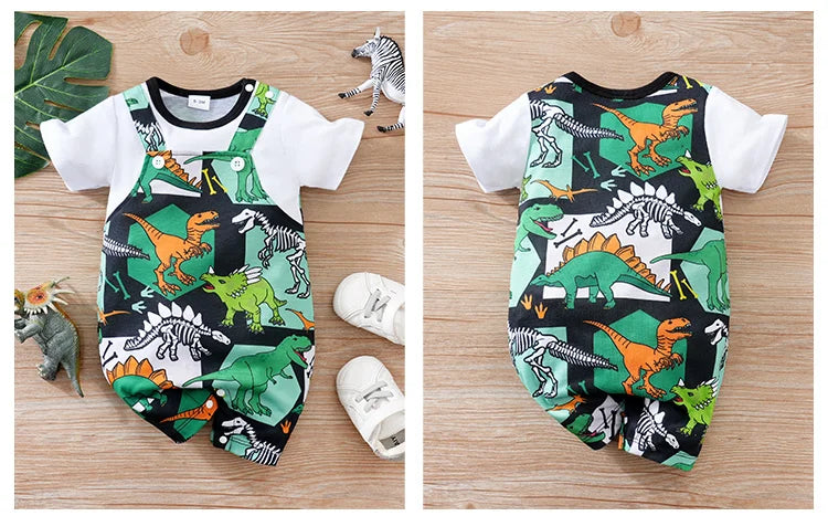 MOMSTAG Newborn Cartoon Dinosaur Bodysuit