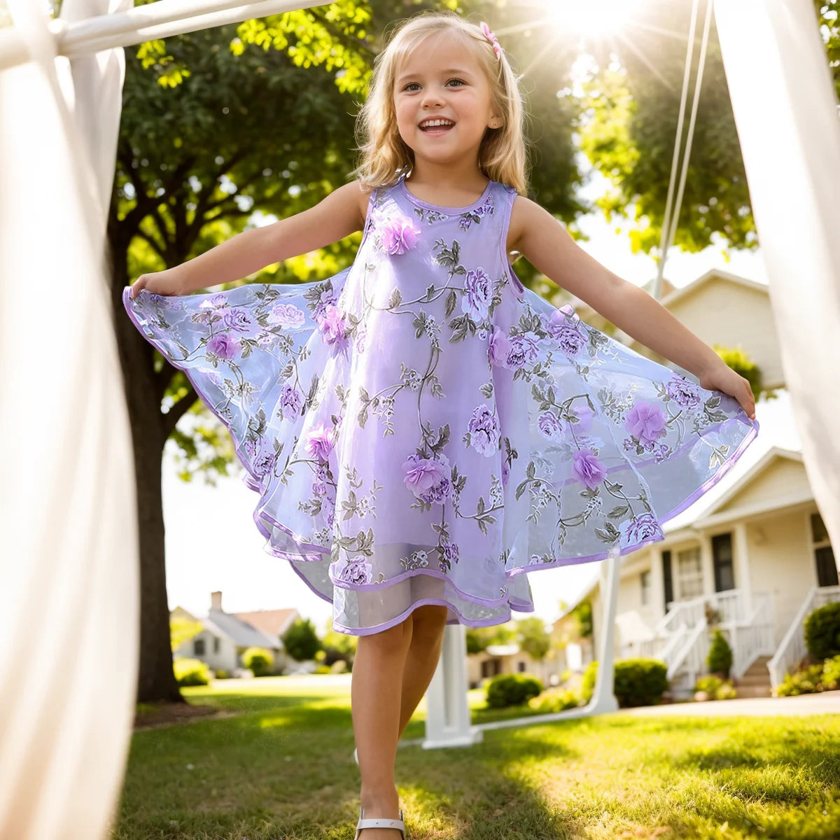 Flower Bohemian Summer Dress for Girls