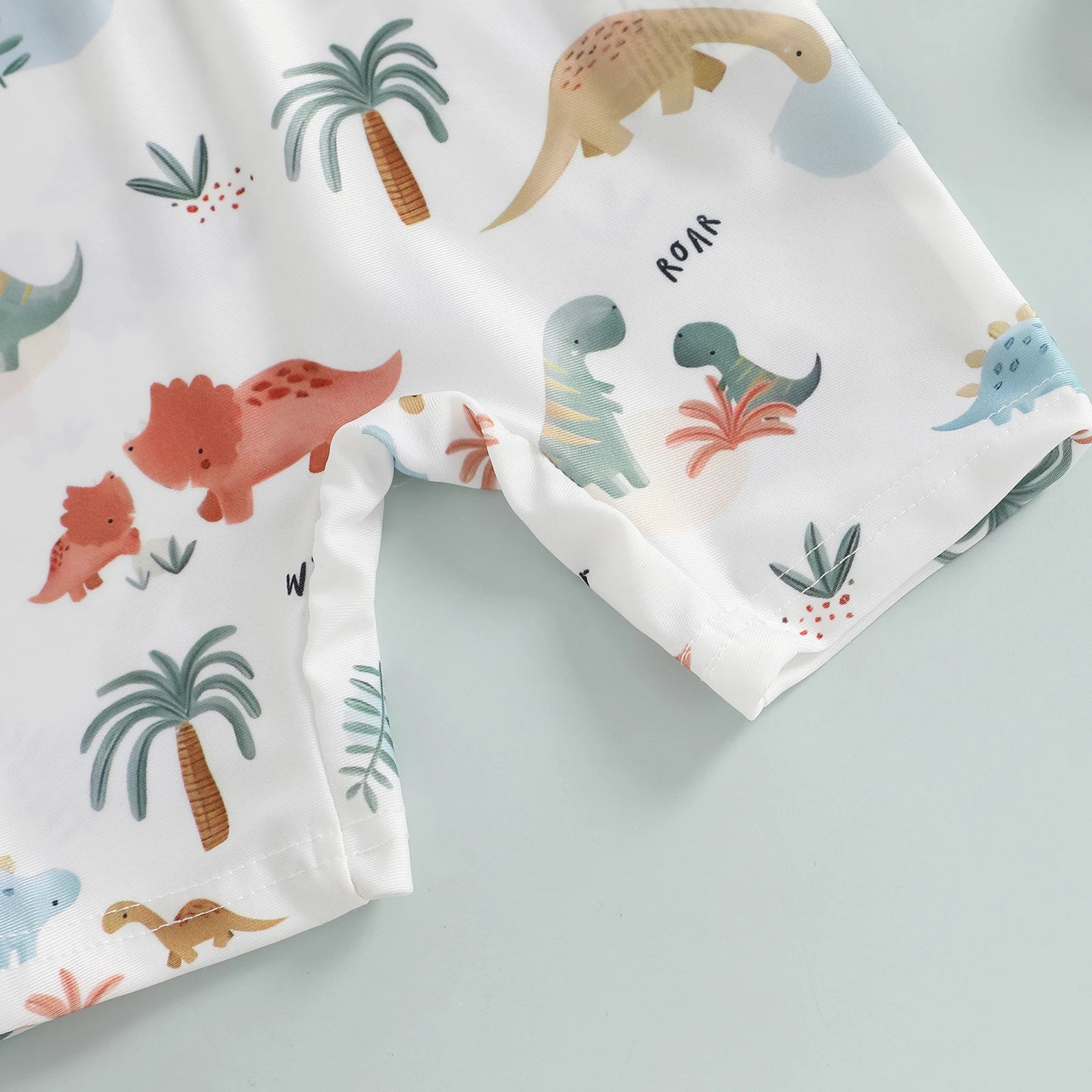 Toddler Boys' Dinosaur Rash Guard Swimsuit with Cap