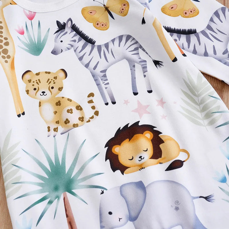 MOMSTAG Newborn Cartoon Animal Bodysuit
