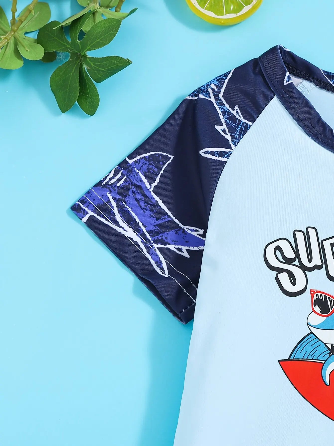 2-Piece Baby Boy Shark Print Swimsuit