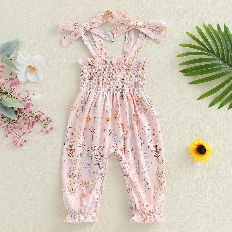 Sleeveless Ruffle Romper Jumpsuit with Adjustable Straps