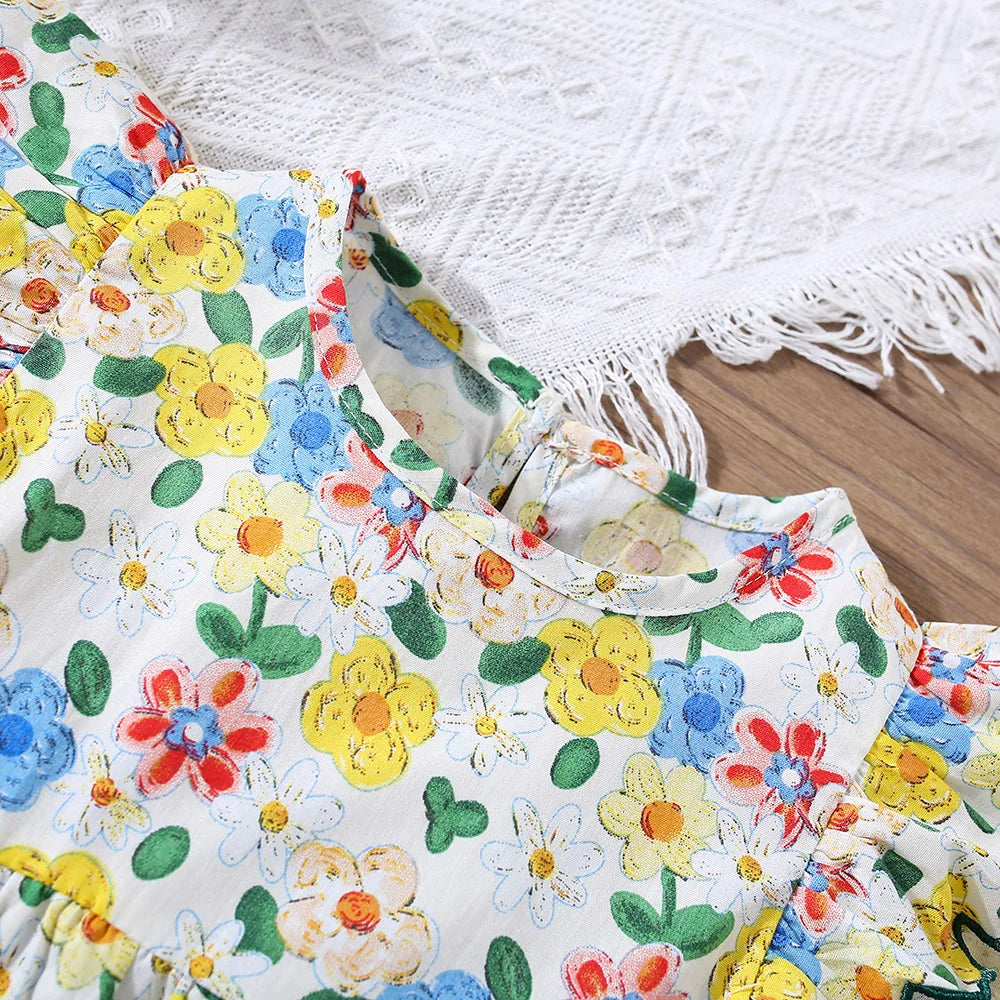 Summer Flower Print Beach Dress (Girls)
