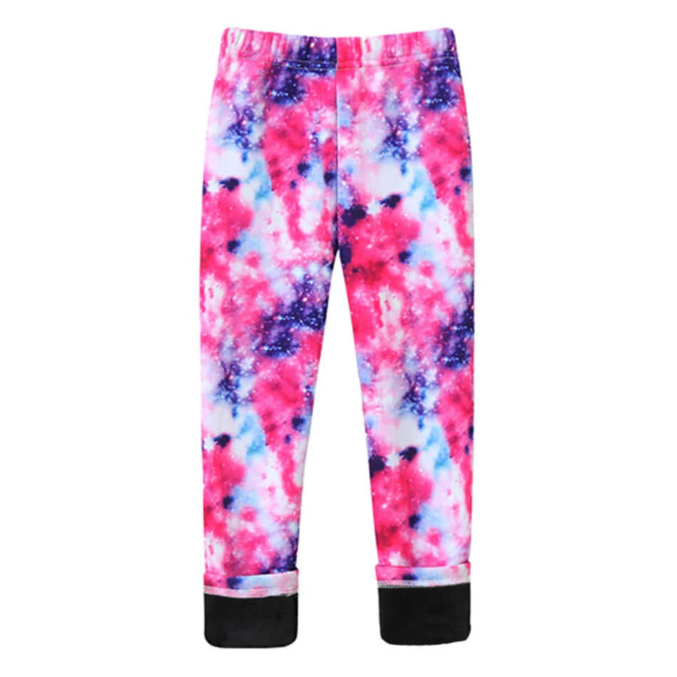 Girls Cozy Fleece-Lined Butterfly Leggings