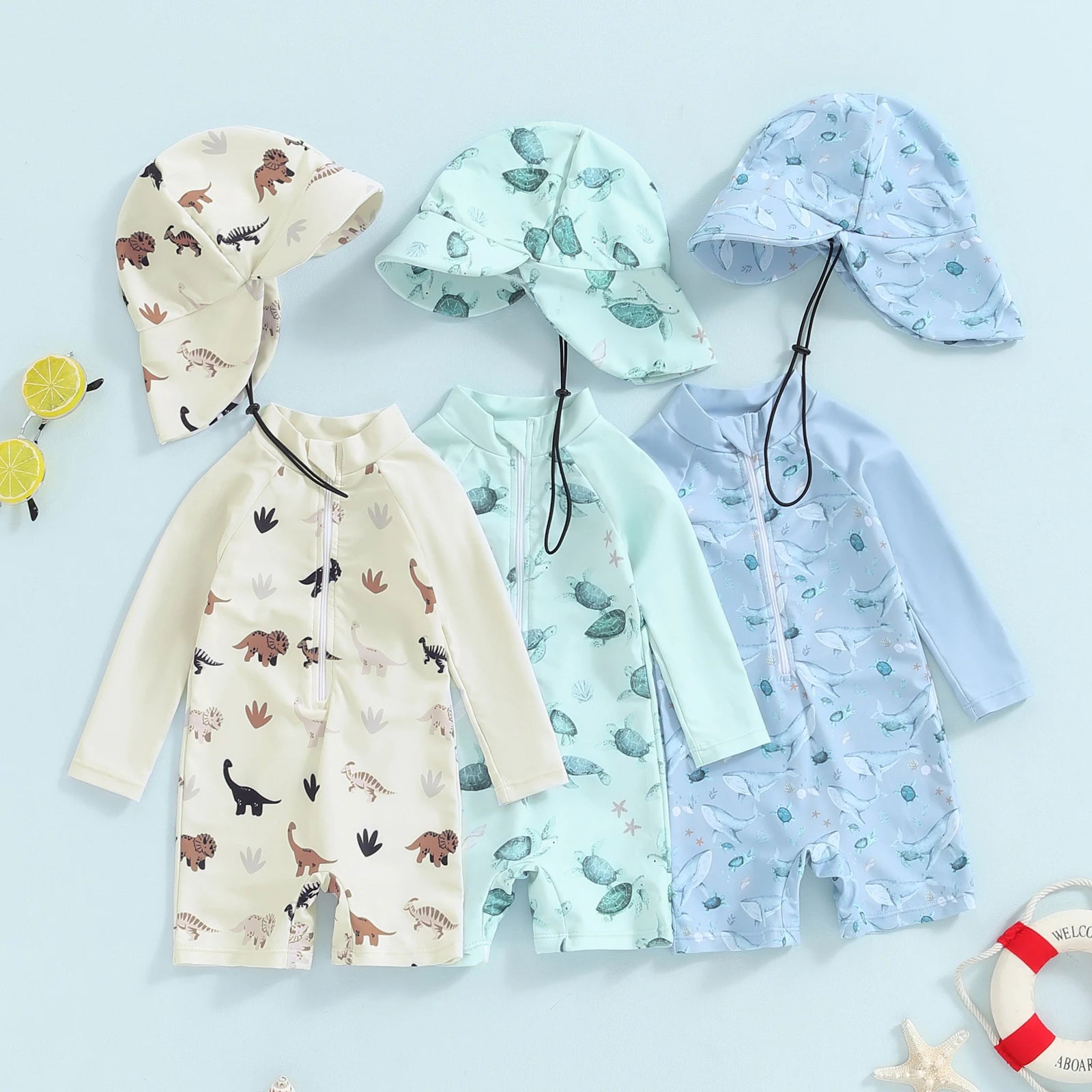 Adorable Whale Print Swim Set for Babies