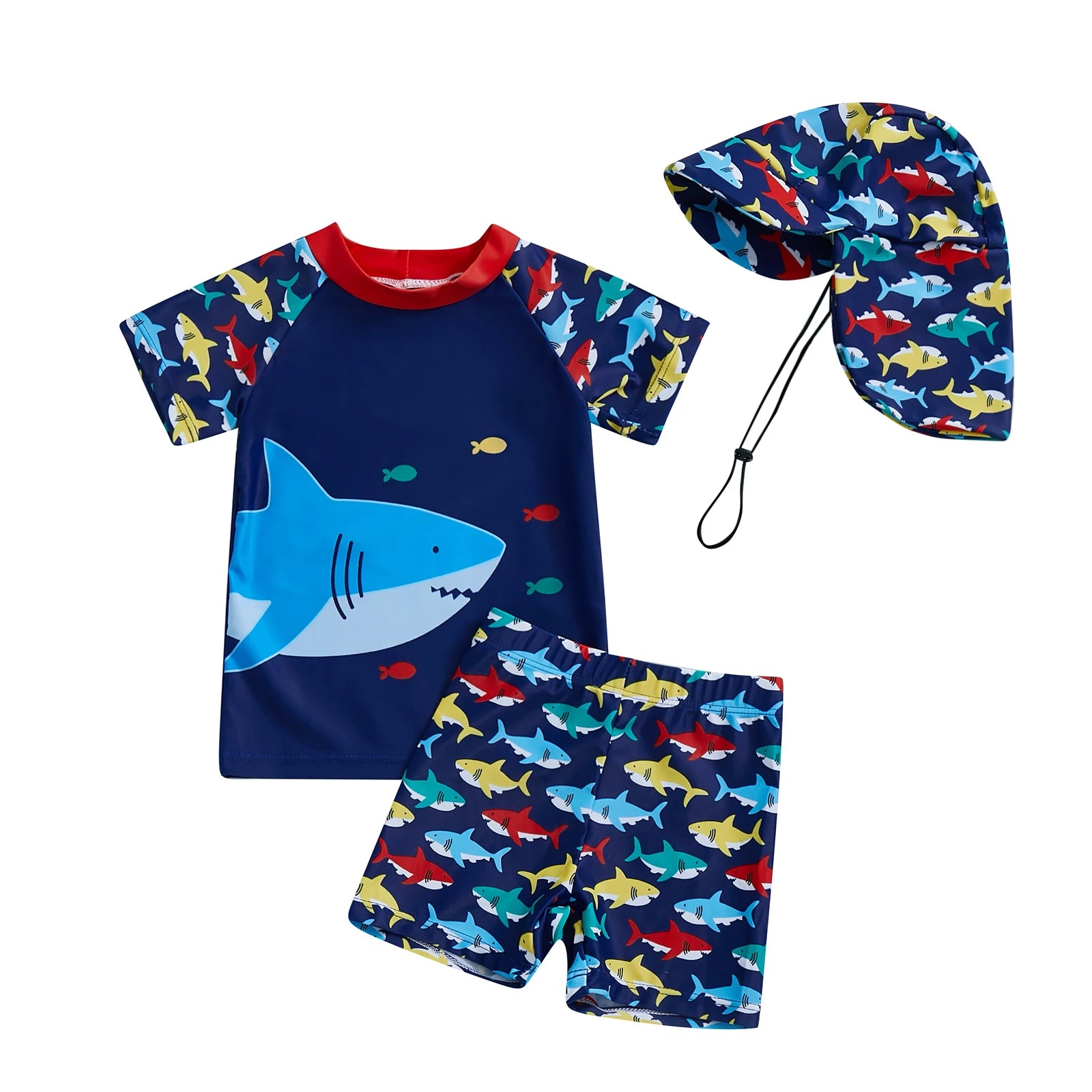 Baby boy Summer Swimsuit Set- Cute Shark Print
