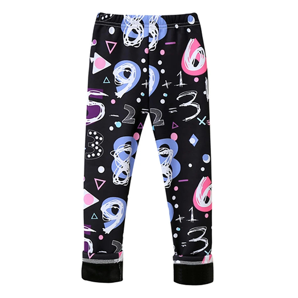 Girls Cozy Fleece-Lined Butterfly Leggings