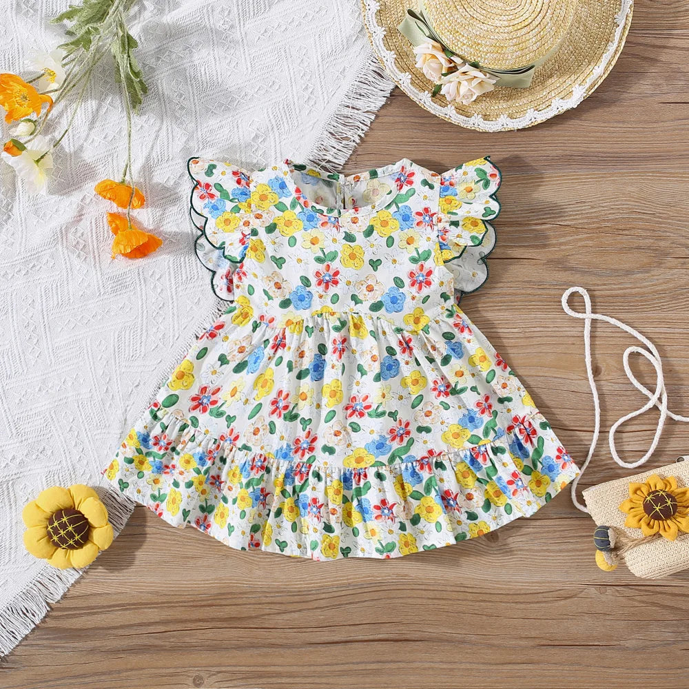 Summer Flower Print Beach Dress (Girls)