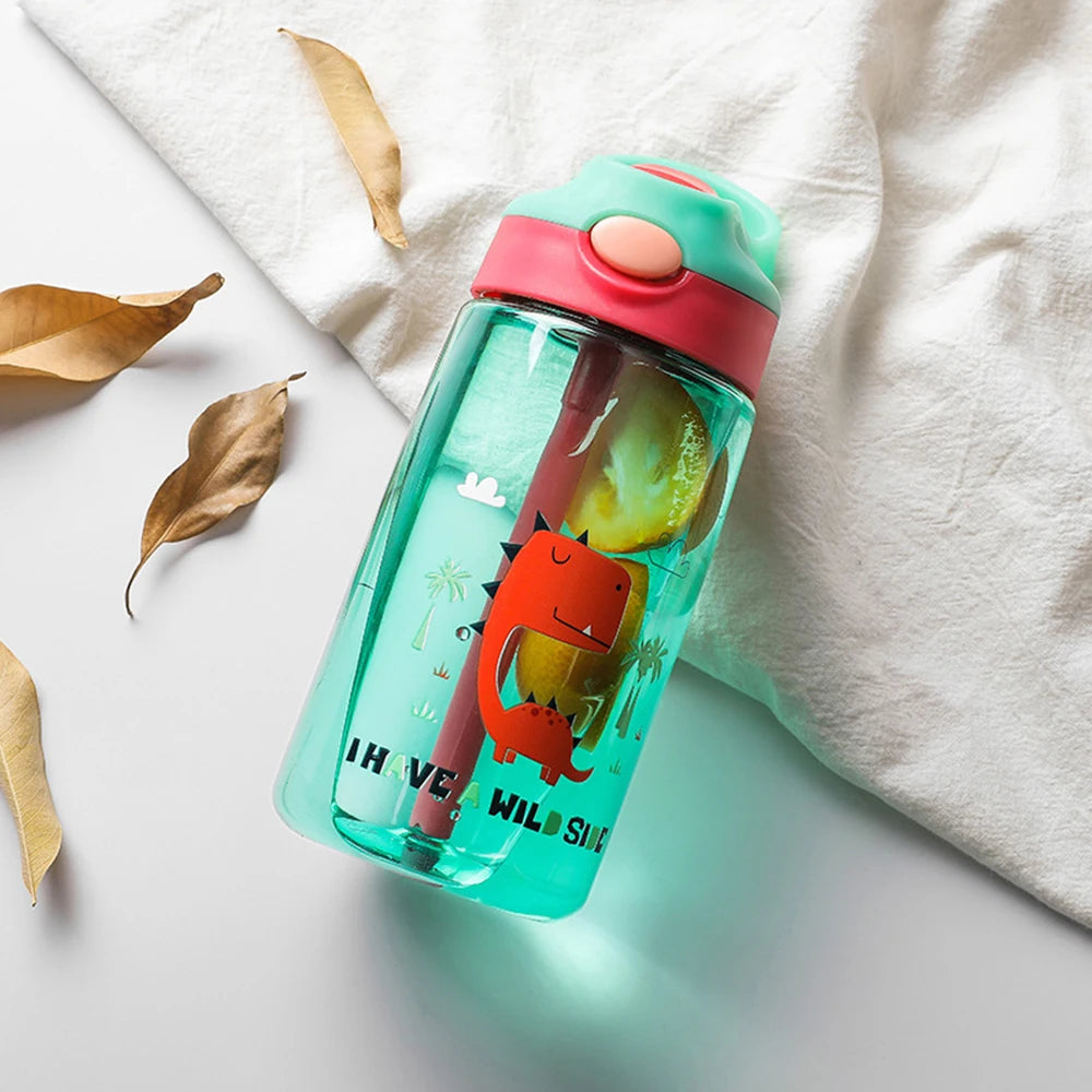 480ml Dinosaur Cartoon Leakproof Water Bottles for Kids