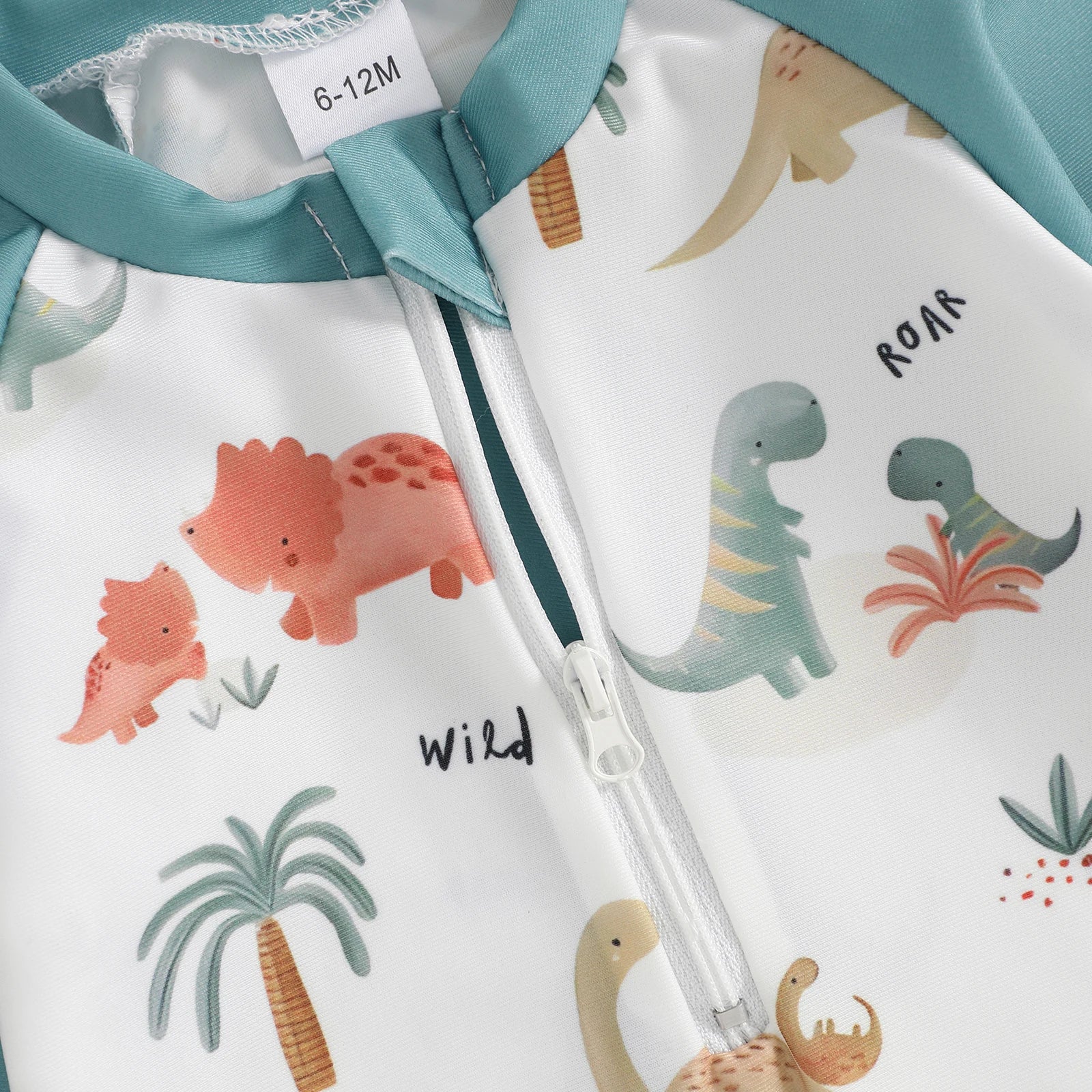 Toddler Boys' Dinosaur Rash Guard Swimsuit with Cap