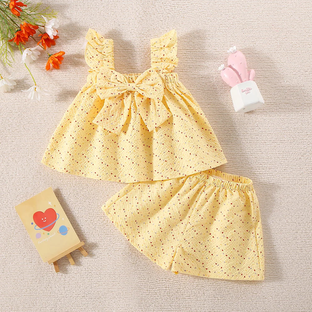Baby Girl Bow Top & Shorts – Perfect Summer Set