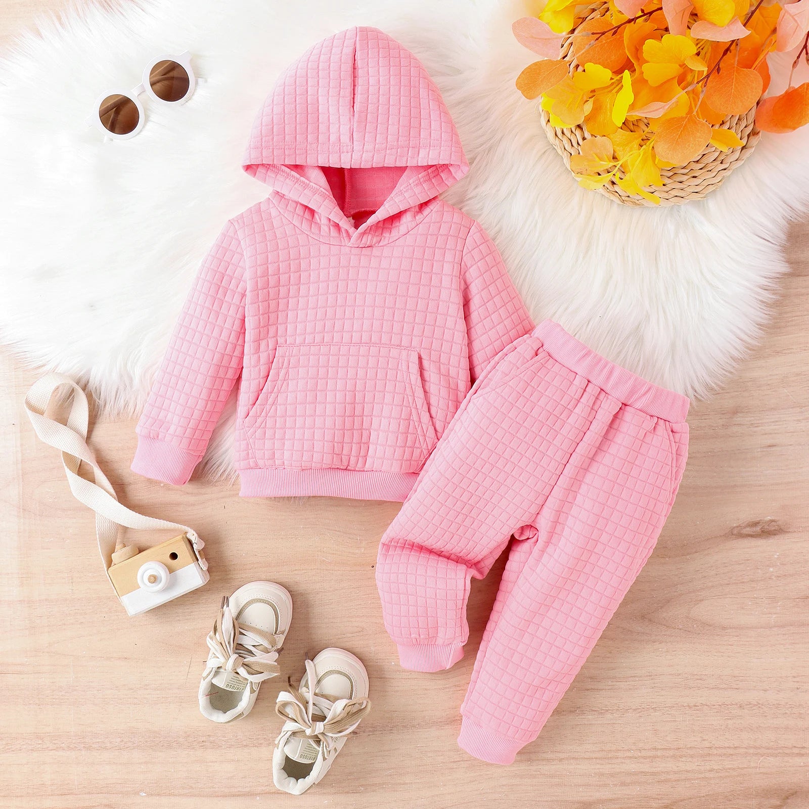 Girls Hooded Top Pants Set