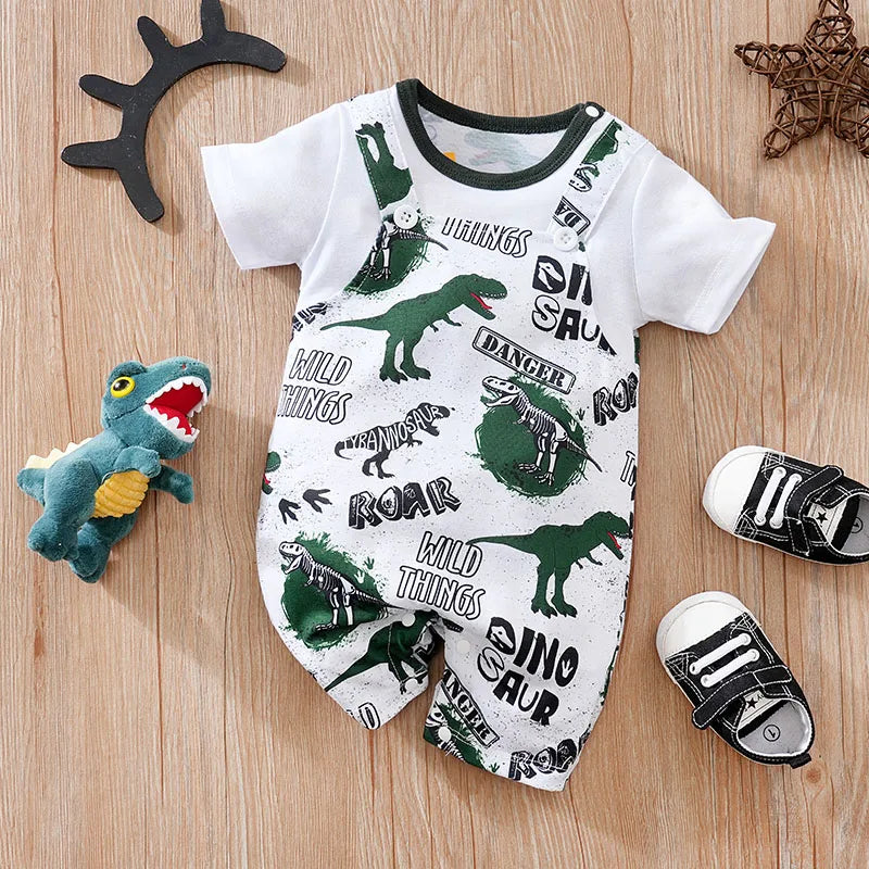 MOMSTAG Summer Cartoon Dinosaur Bodysuit