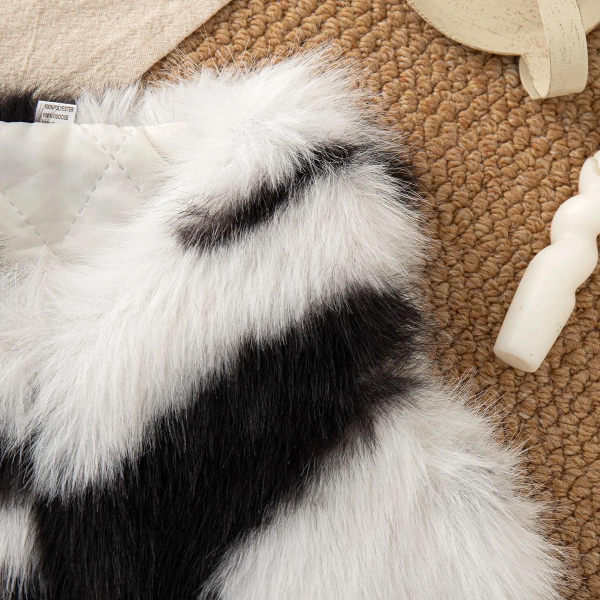 Baby Fur Zebra Vest Coat