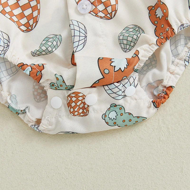 Infant Easter Outfit Lapel Collar Bodysuit