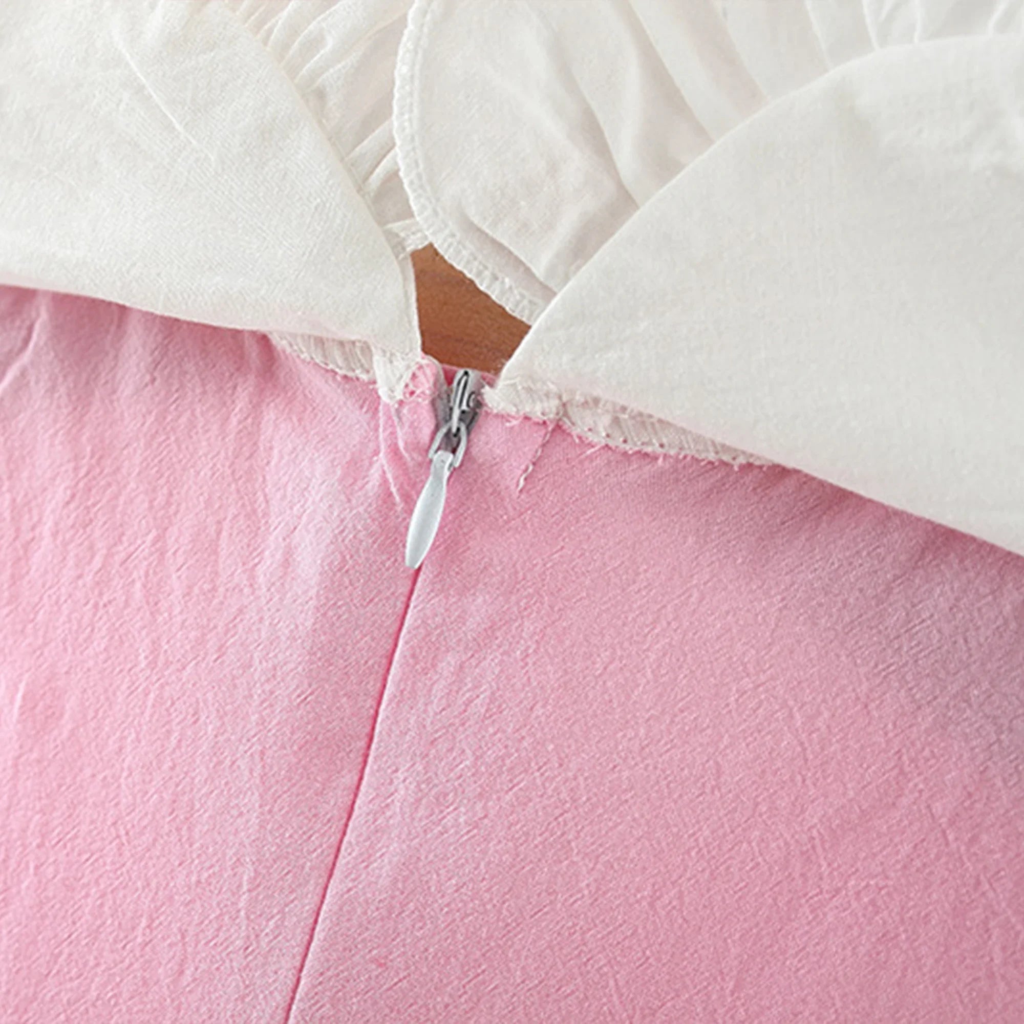 Korean Style Sleeveless Cotton Dress with Floral Lapel