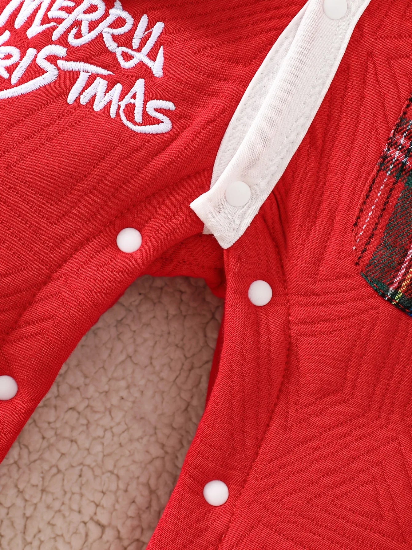 Baby Christmas Plaid Collar Jumpsuit