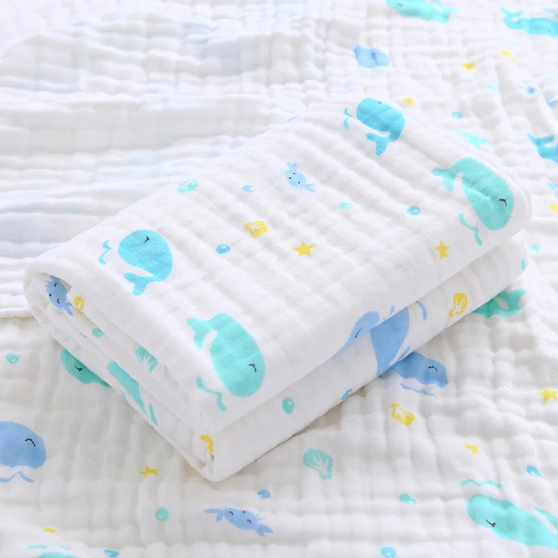 MOMSTAG 6-Layer Gauze Cotton Baby Bath Towel & Washcloth Set