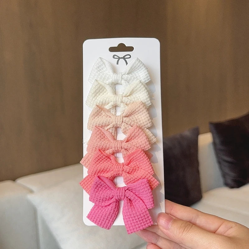 MOMSTAG 6-Piece Soft Cotton Bow Hairpin Set