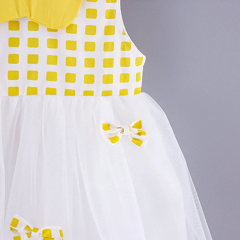 Mesh Grid, Bow Detail, Sleeveless Princess Beach Outfit