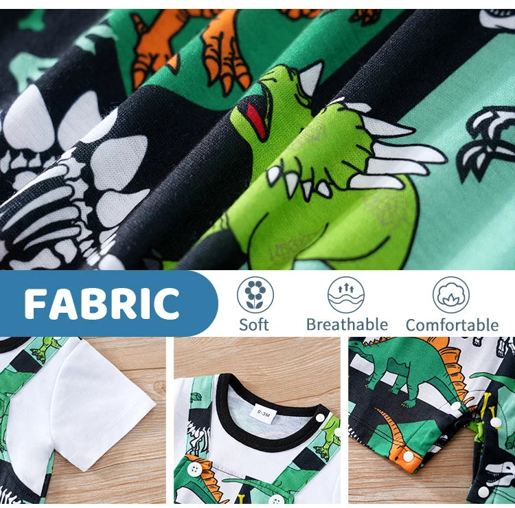 MOMSTAG Newborn Cartoon Dinosaur Bodysuit