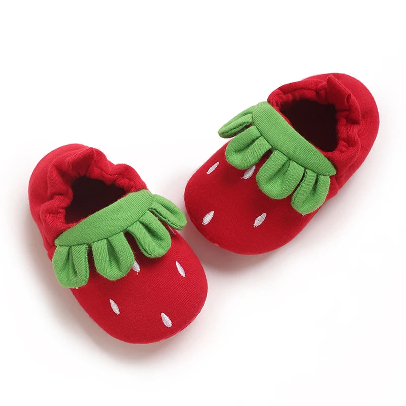 Strawberry Soft Sole Shoes for Baby Girls