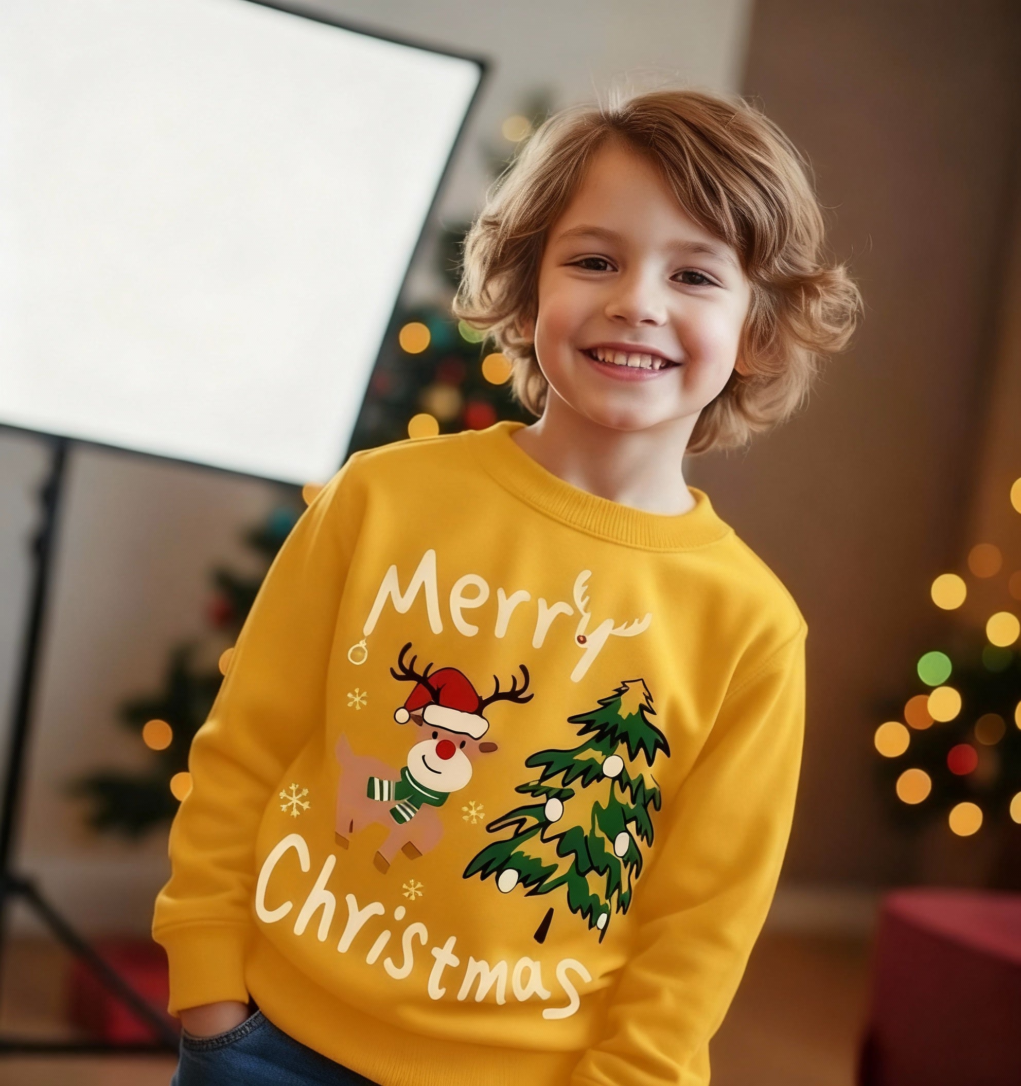 Christmas Tree Crewneck Sweatshirt for Kids & Teens