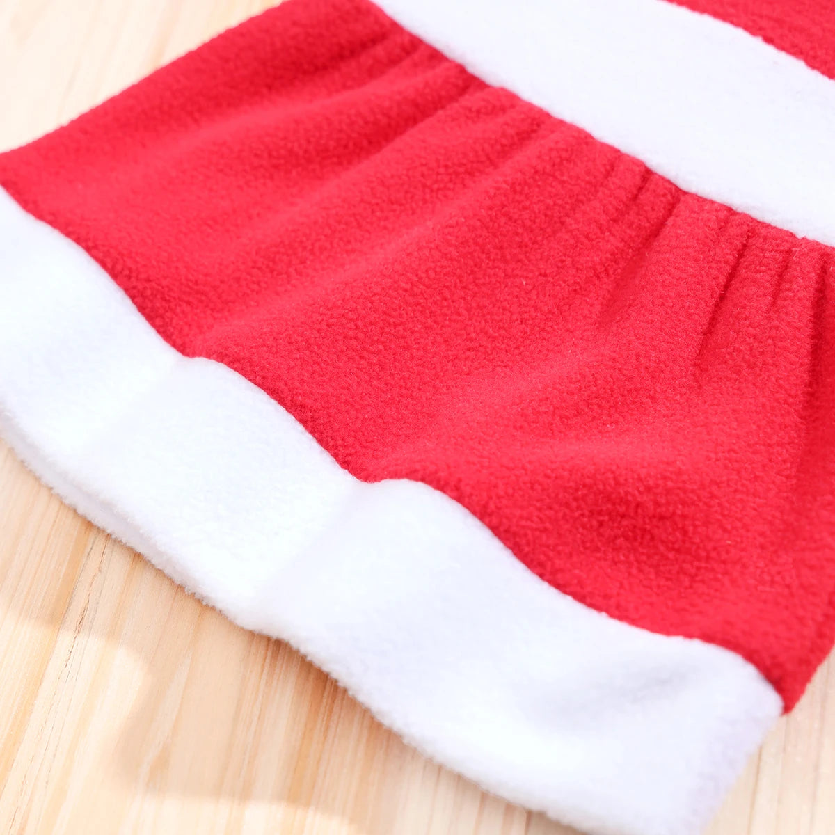 hem close up shot of baby girl christmas outfit